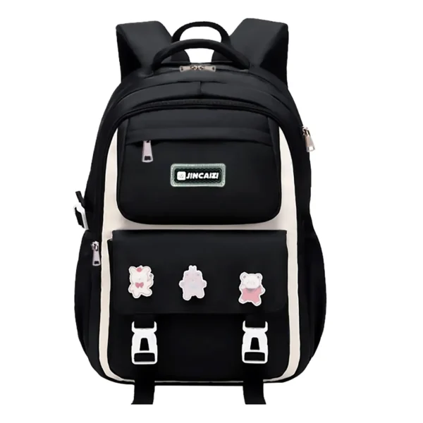 Children School Bags Waterproof Primary Schoolbag Book Bag (Black)